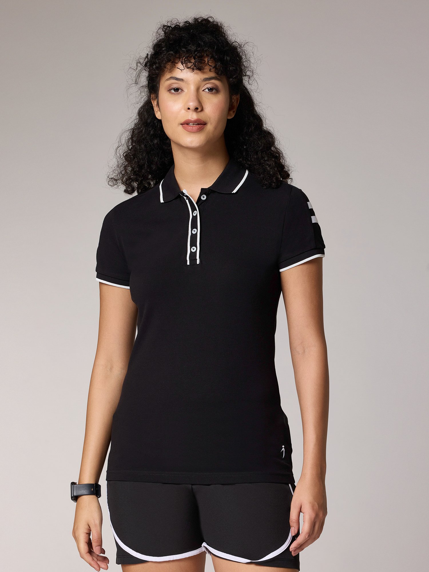 Womens Striped Polo